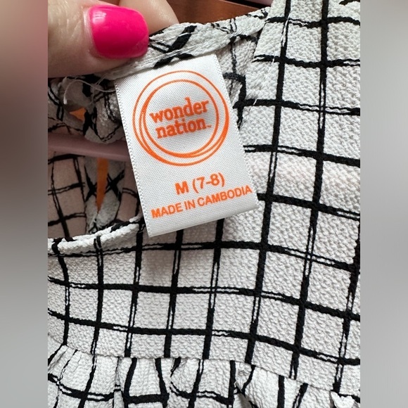 NWOT- Size 7/8 Wonder Nation Ruffle Overlay Cold Shoulder Dress - Picture 5 of 8